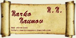 Marko Naumov vizit kartica